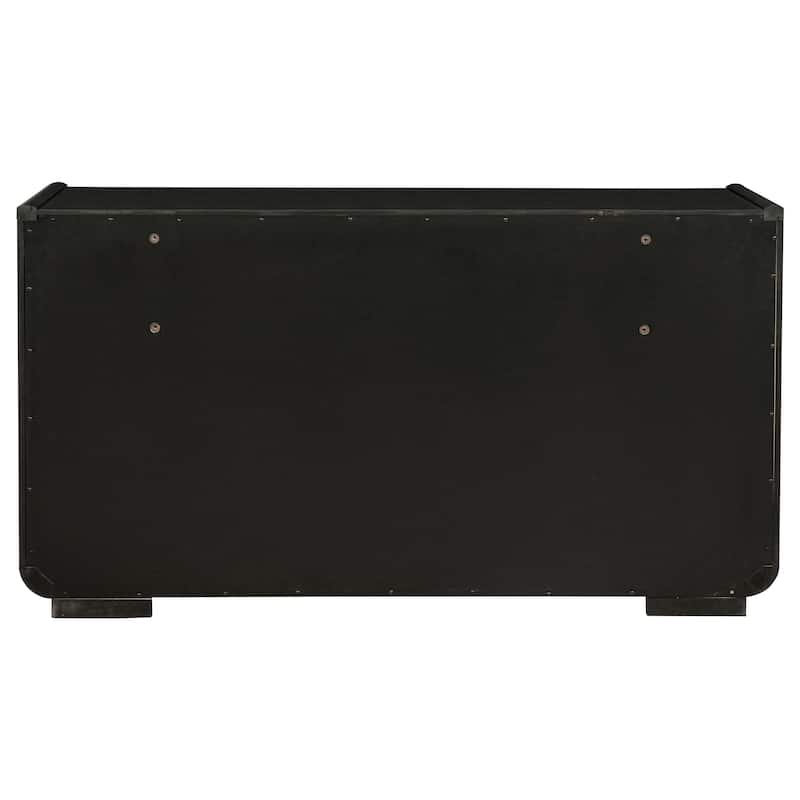 Leandro 8-drawer Bedroom Dresser with Mirror Burnished Black