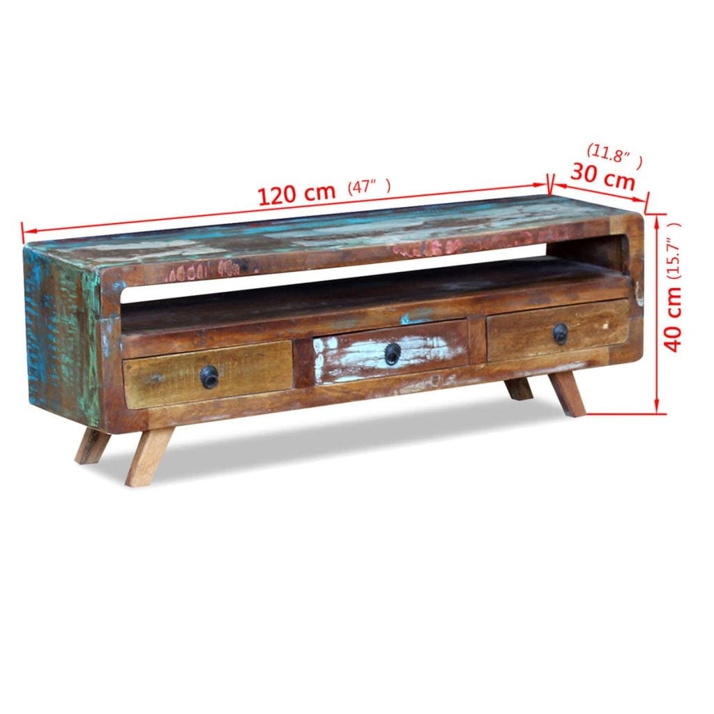 vidaXL TV Cabinet Vintage Wood White 8 Drawer 2 Door Console Sideboard Storage for sale online 