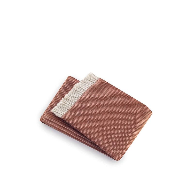 70" X 55" Terra Cotta Woven Cotton Plush Throw Blanket