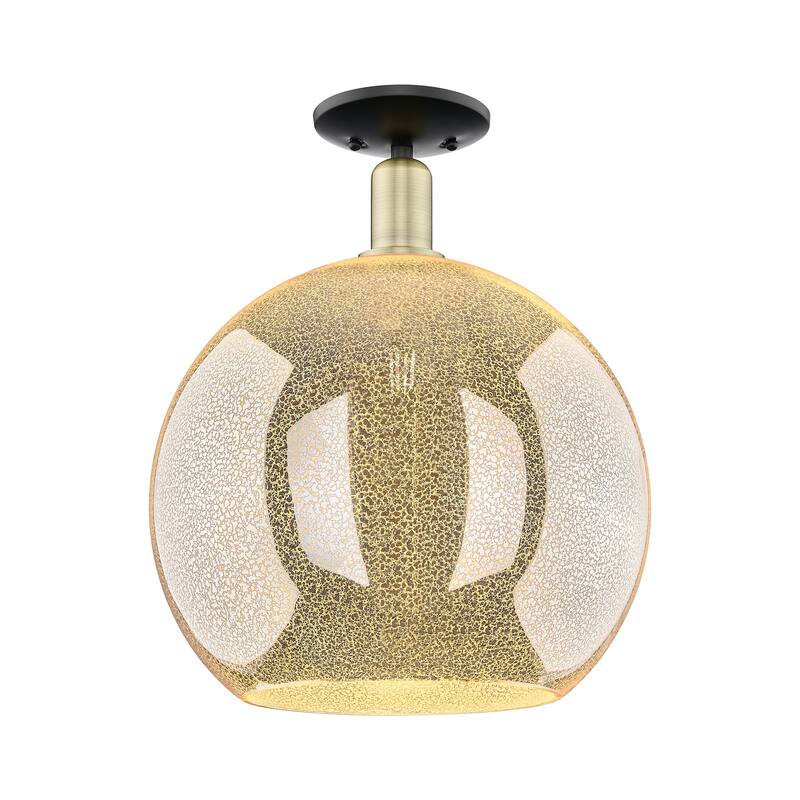 Innovations Lighting 716-1C-19-14 Athens Semi-Flush Athens 14" Wide - Black Antique Brass / Mercury