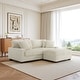 preview thumbnail 5 of 116, Modular Armchair and Ottoman Set with Adjustable Headrest, Flannel Upholstery White - Reversible
