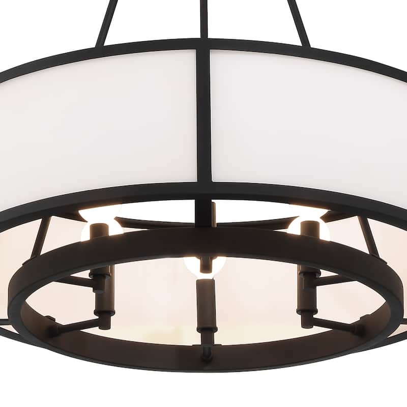 Bryant 6 Light Black Forged Chandelier - 24''W x 27.75''H
