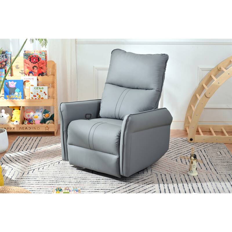 360°Swivel Rocker Recliner Chair,Swivel Nursery Rocking Chair w/Pull Ring,Glider Chair,Modern Rocking Swivel Recliner Chair