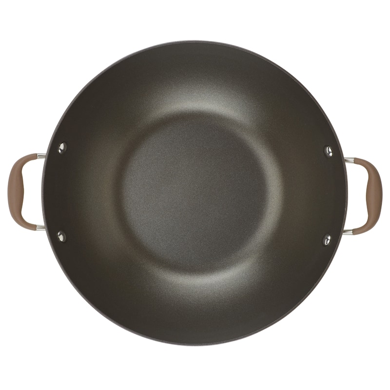 Advanced Home Nonstick Open Stock Cookware 14-Inch Covered Wok, Onyx