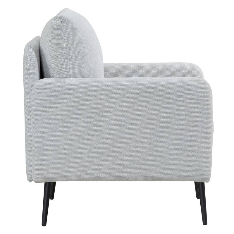 Accent Chair With Metal Black Legs,Comfy Chenille Club Fabric Armchair,Single Sofa Chair for Living Room Bedroom