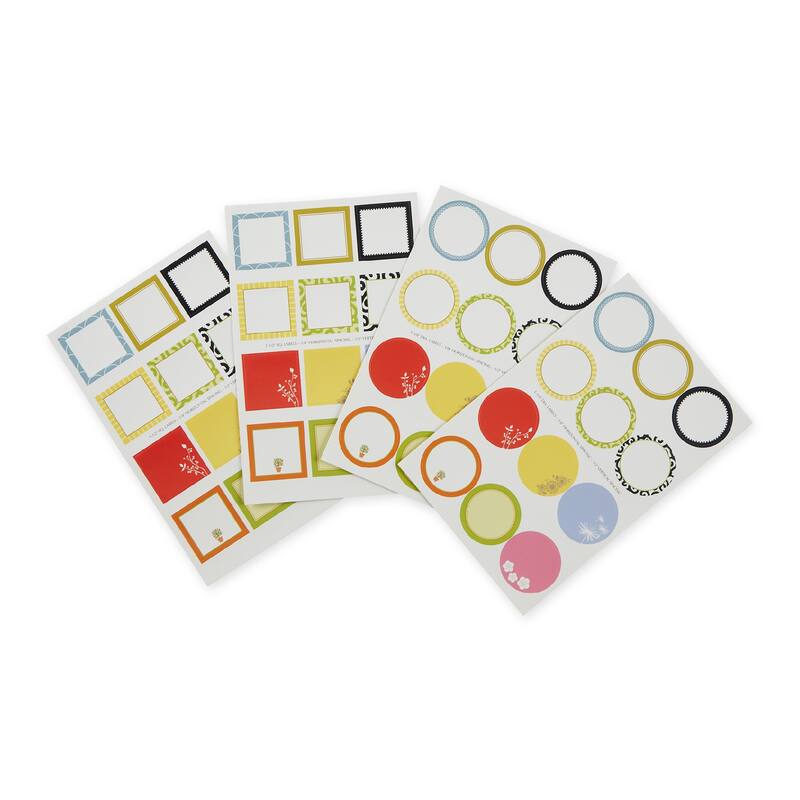 48-Piece Round and Square Gift Label Set - Round & Square, Set/48