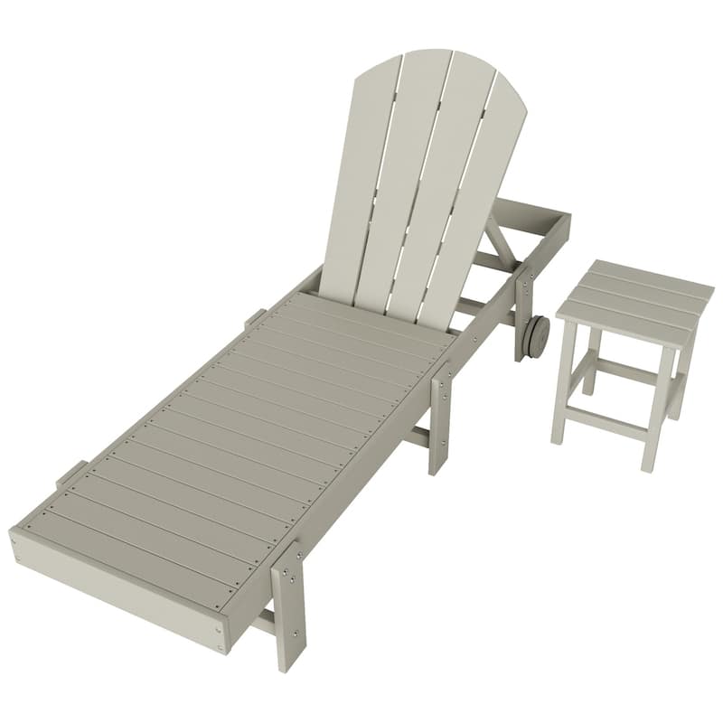 Polytrends Laguna Hdpe All Weather Outdoor Patio Pool Reclining Armless Chaise Lounge (2-Piece Set)