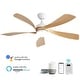preview thumbnail 41 of 118, Sofucor 45/52 Inch Ceiling Fan with Remote & Lights Quiet DC Motor 5 Blade High CFM Modern Fan 45'' Smart Control(Remote+APP+Voice Control) - White With Light Brown