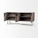 preview thumbnail 6 of 15, Excelsior I Light Brown Solid Wood w/ Gold Iron Base Sideboard