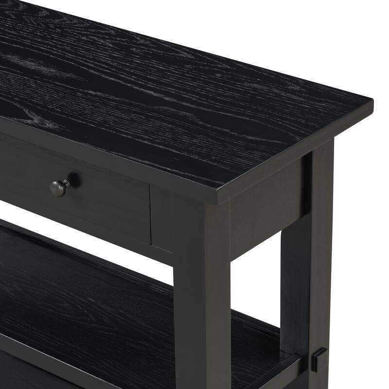 Console Table with Drawer and Two Sturdy Shelves for Entryway, Living Room