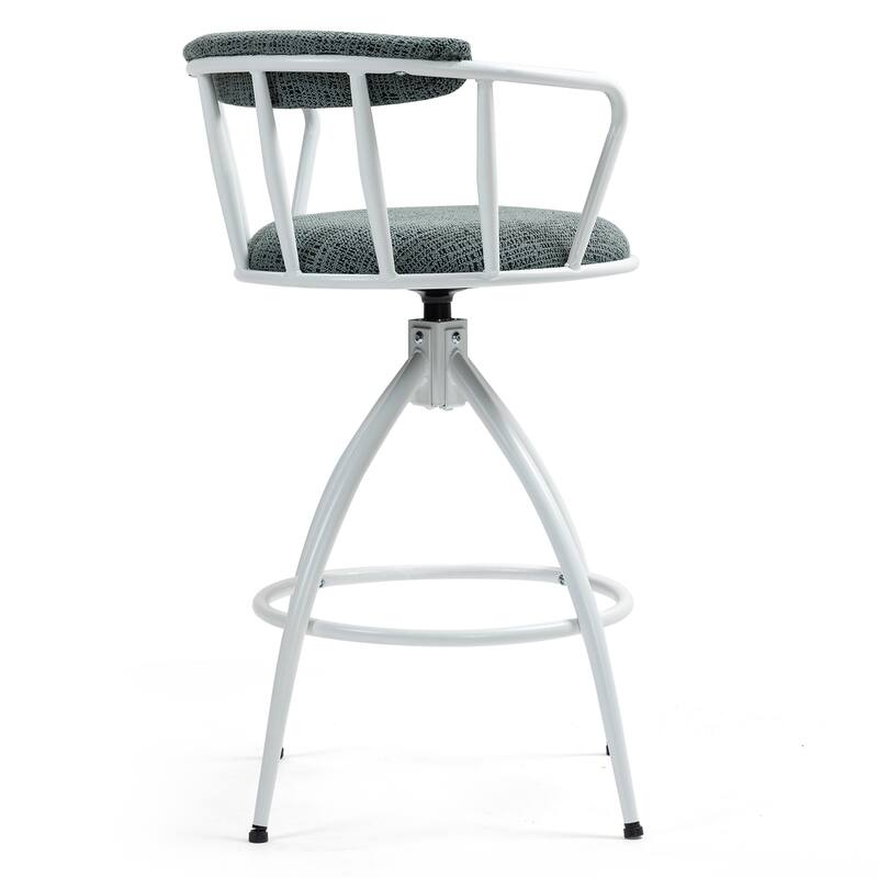Swivel Counter Height Bar Stool Set of 2, Kitchen Island Chairs with Backrest, Upholstered Dining Chairs with Footrest