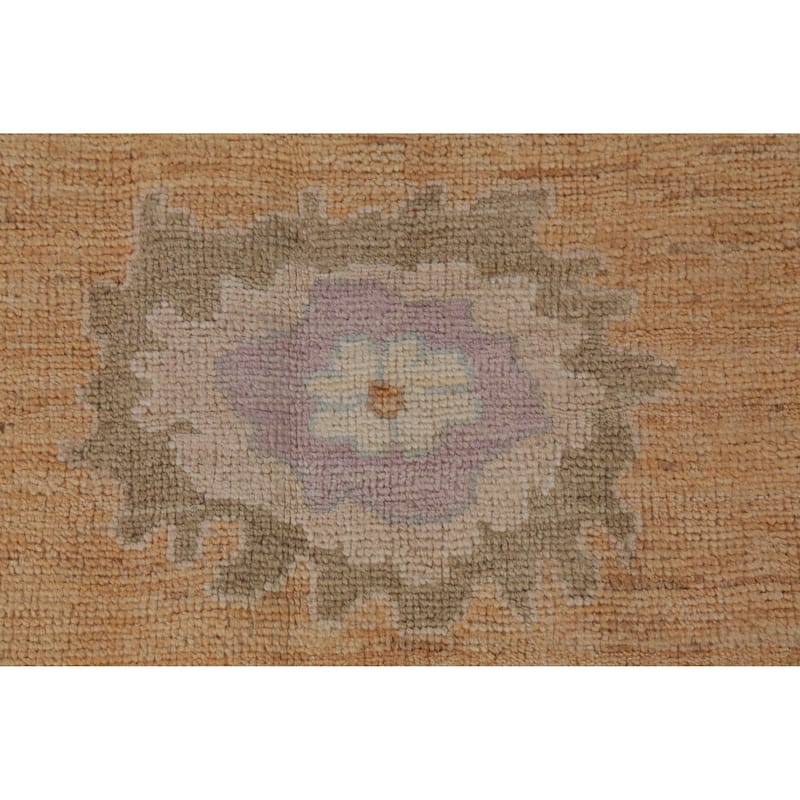 Hand Knotted Oriental 100% Wool Carpet Transitional All-Over Oranges & Rust Oushak Area Rug - 9' 10'' X 8' 7''