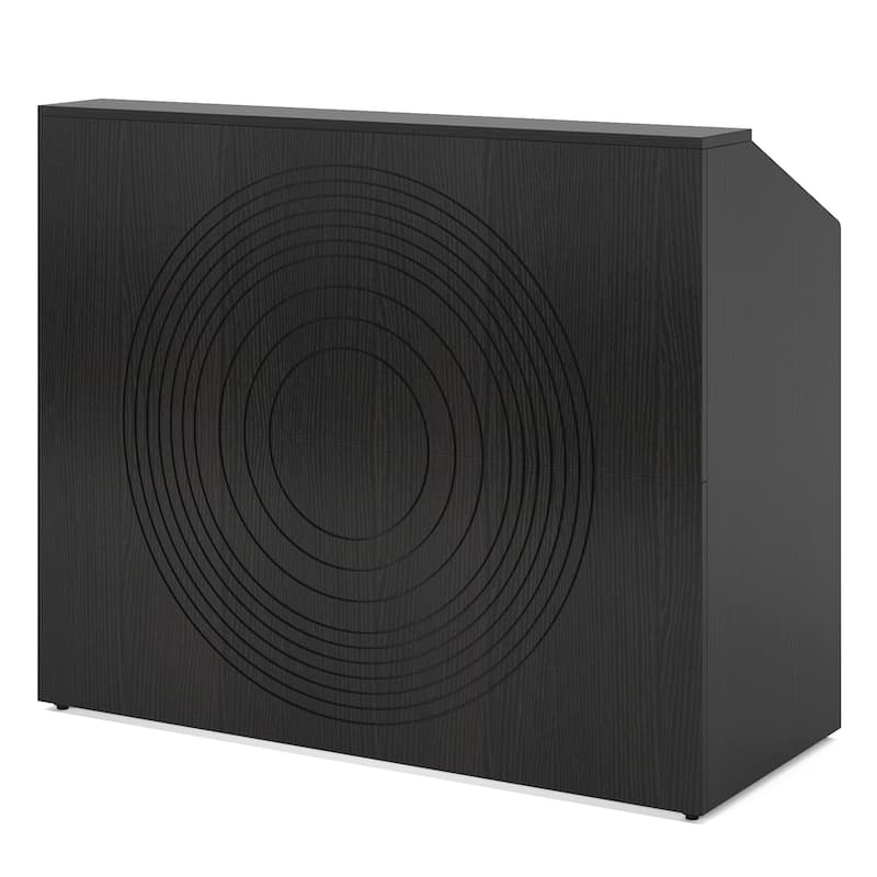 47" Modern Black Reception Desk with Counter, Front Desk Table