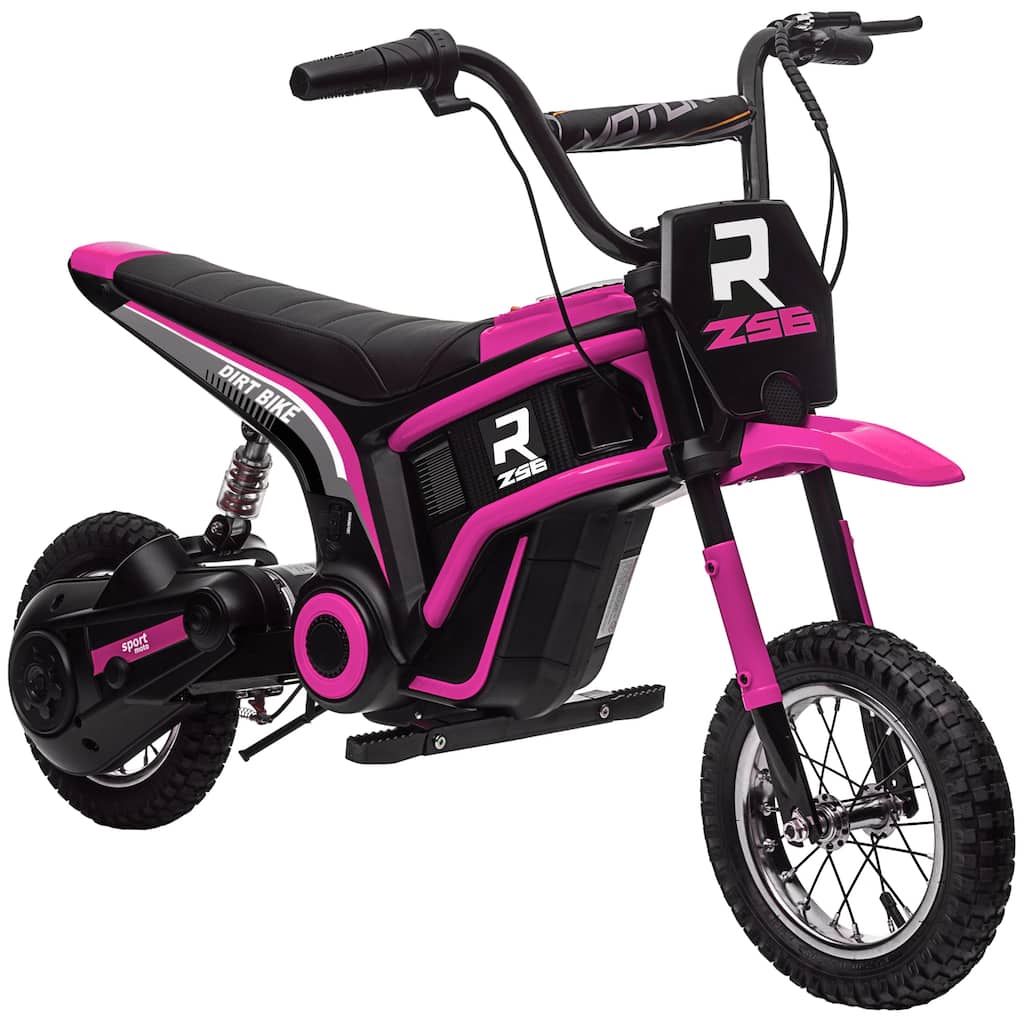 24V Teen Electric Motorcycle with Manual Throttle, Music, Horn, Pneumatic Wheels, 6.2-14.9 mph Speed, for Ages 13+