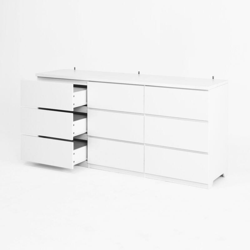 9-Drawer Handle-Free Dresser, Modern Matte Wood Storage Chest for Bedroom, Living Room or Entryway