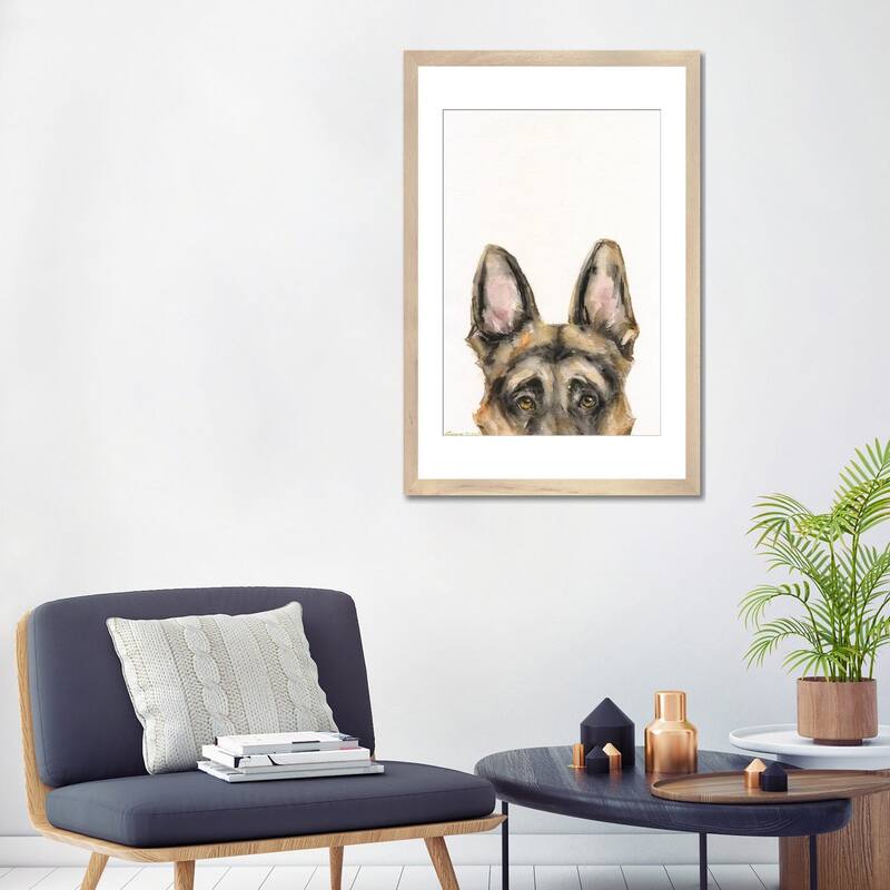iCanvas "German Shepherd Peek A Boo" by George Dyachenko