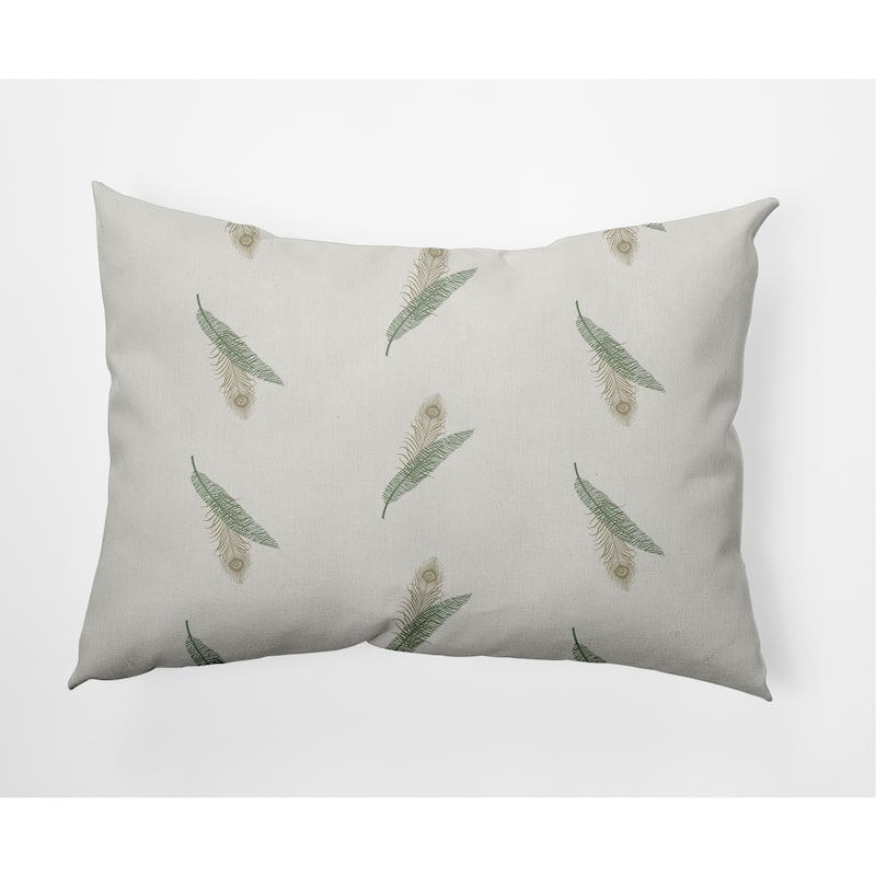 Feather Stripe Indoor/Outdoor Throw Pillow - Green - 14" x 20"