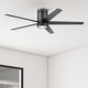 preview thumbnail 1 of 41, 52" Honeywell Graceshire Contemporary Ceiling Fan with Color Changing LED Light, Remote Control, Flush Mount, Dual Finish Blades Matte Black