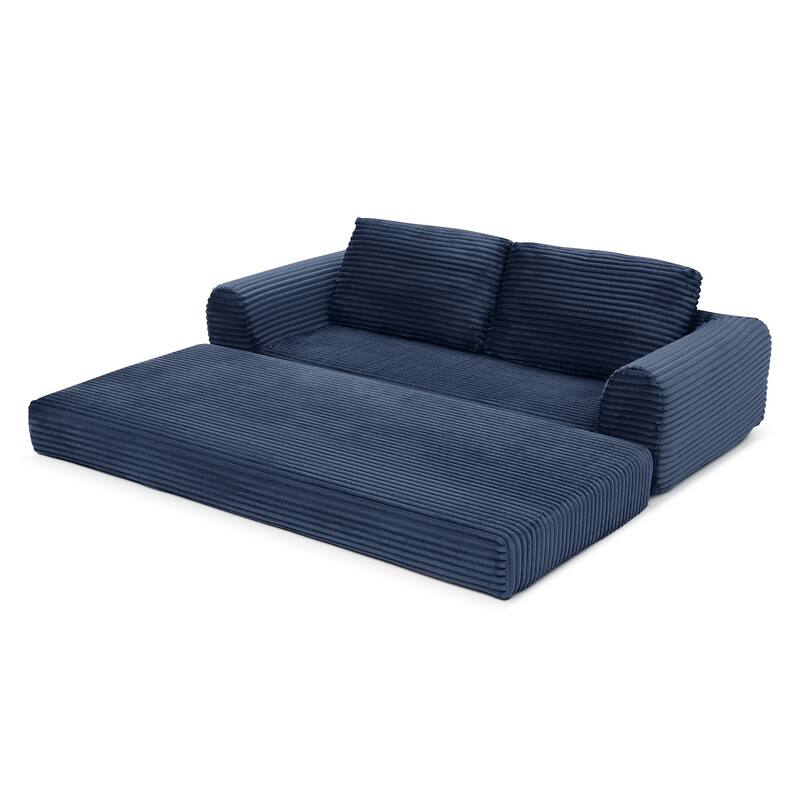 2-in-1 Folding Convertible Sofa Bed, Modern Corduroy Sleeper Couch