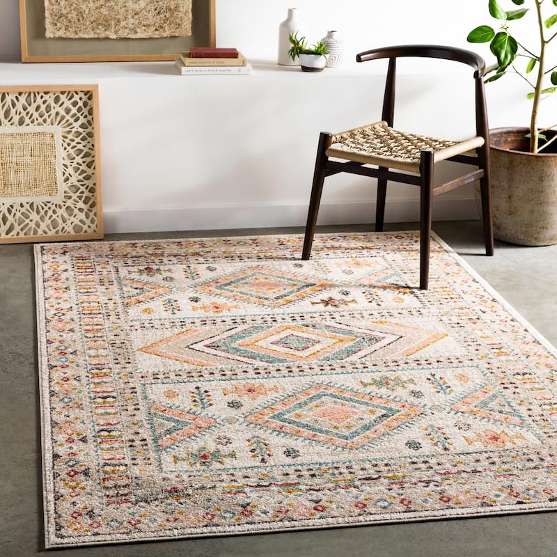 Livabliss Ankara Updated Traditional Tribal Area Rug - 2' x 2'11" - Pink/Beige