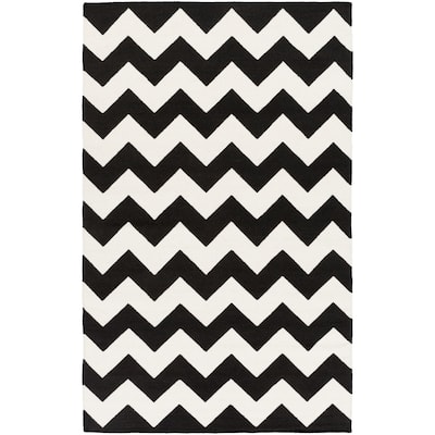 Hand-Woven Zoey Chevron Reverisble Flatweave Wool Rug (2' x 3')