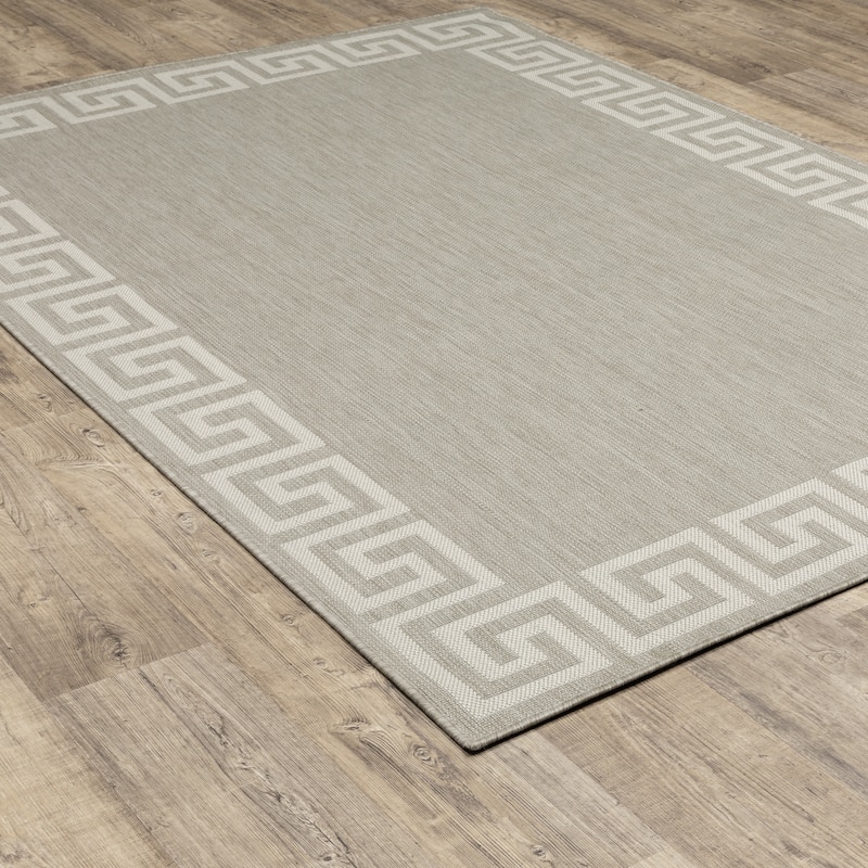 Vista Home Palmetto Greek Key Border Indoor/ Outdoor Area Rug