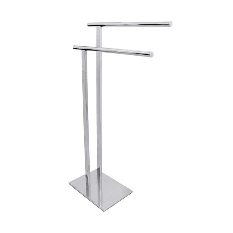 Edenscape Double L Shape Pedestal Towel Holder in Matte Black