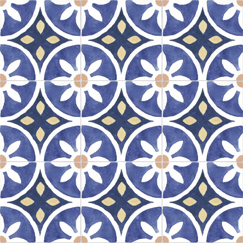 Merola Tile Santorini Coast Blue 9-3/4" x 9-3/4" Porcelain Floor and Wall Tile