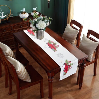 Violet Linen Seasonal Christmas Holiday Harmony Garland Table Runner