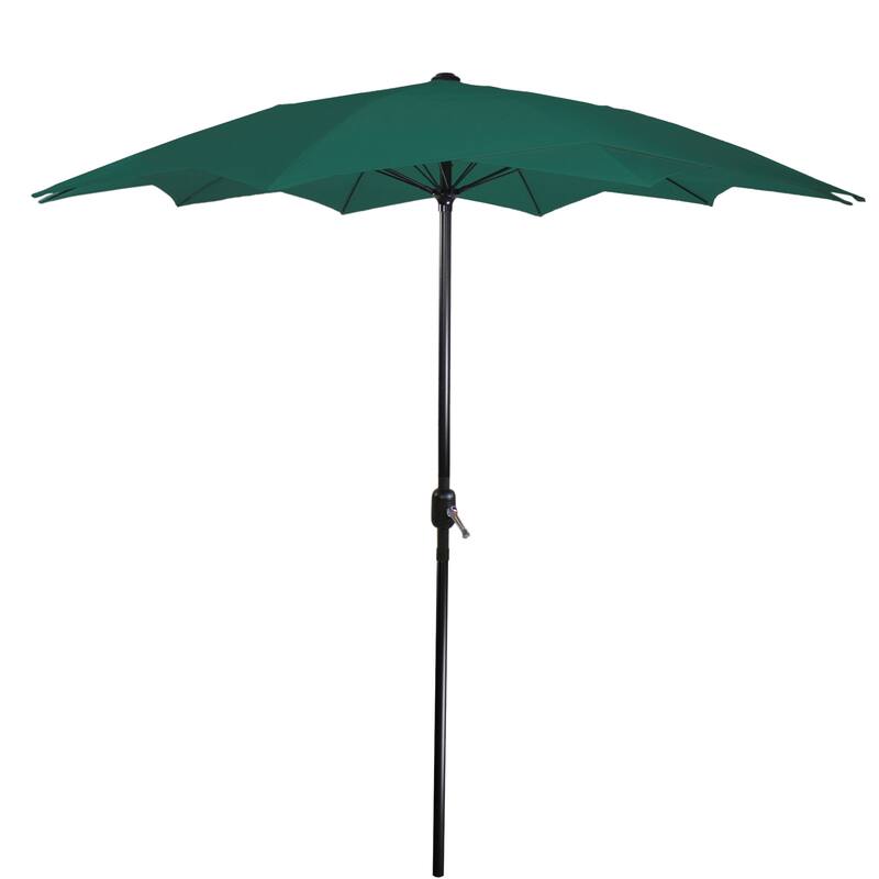 8.5ft Outdoor Patio Lotus Umbrella with Hand Crank, Green