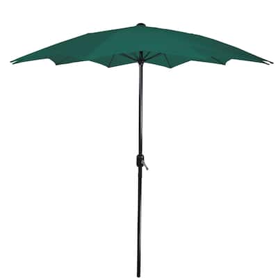 8.5ft Outdoor Patio Lotus Umbrella with Hand Crank, Green