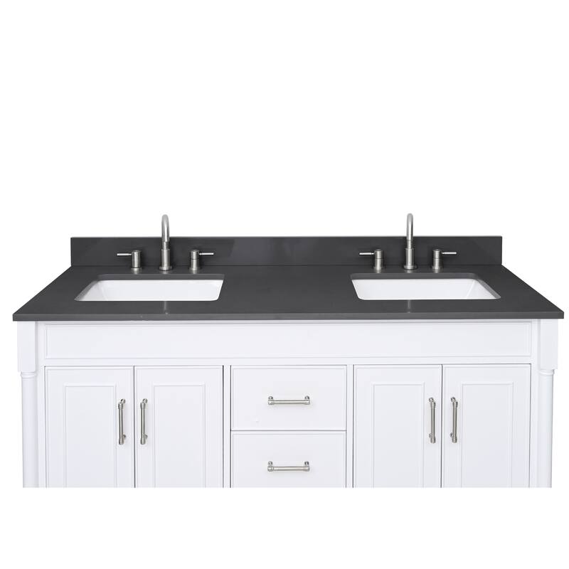 Avanity Quartz Vanity Top with Rectangular Undermount Sinks