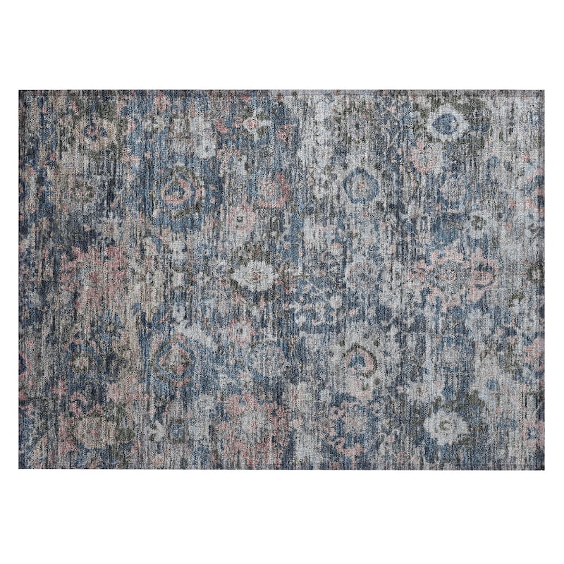 Machine Washable Indoor/ Outdoor Vintage Traditional Chantille Rug