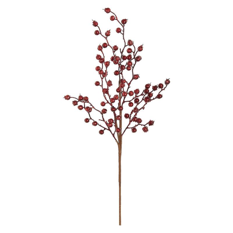 25" Glittered Burgundy Red Berry Artificial Christmas Spray