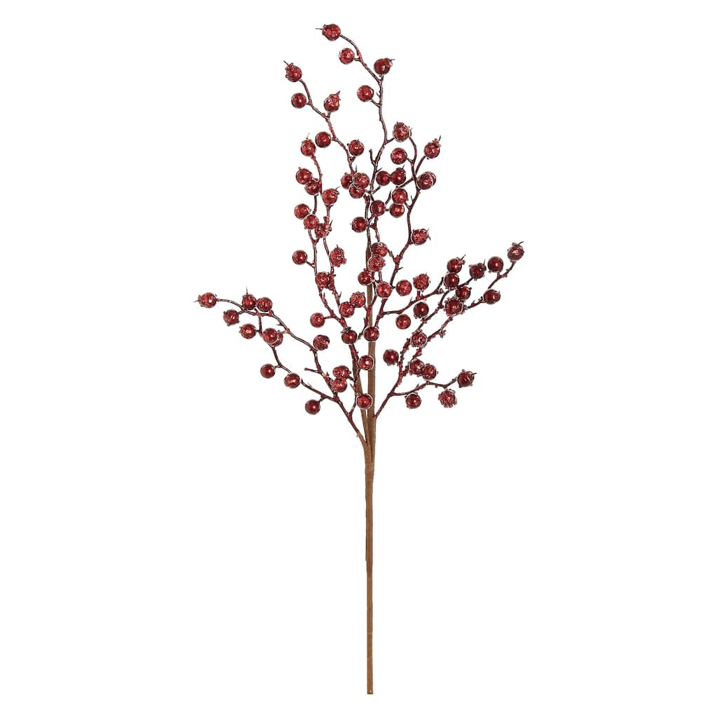25" Glittered Burgundy Red Berry Artificial Christmas Spray