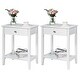 preview thumbnail 1 of 8, Gymax 2PCS Nightstand Sofa Side End Table Bedroom Living Room w/ Shelf Assembly Required - MDF - Modern & Contemporary - bedbathandbeyond.com - White