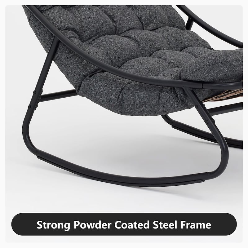 Modern Indoor Outdoor Rocking Chair with Cushion