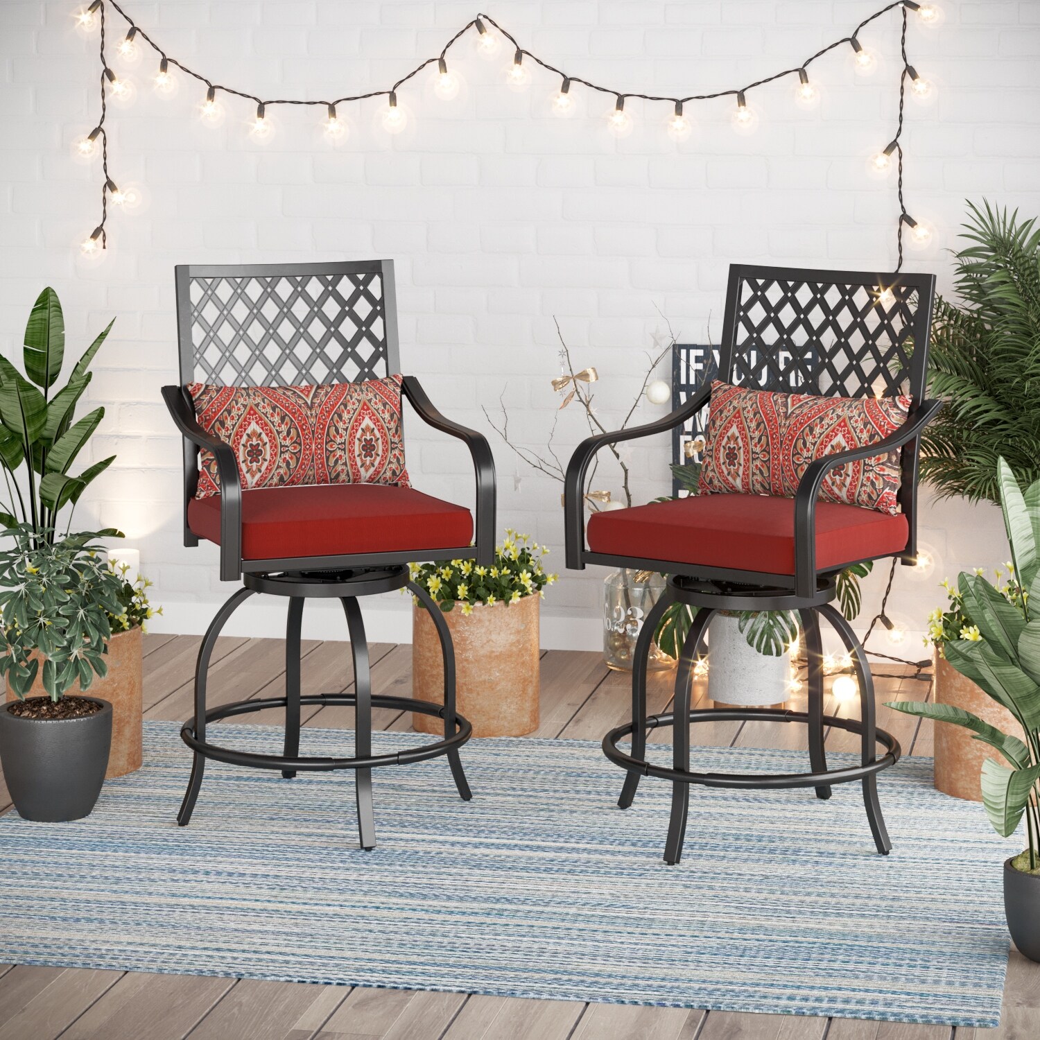 Wide bar deals stools with arms