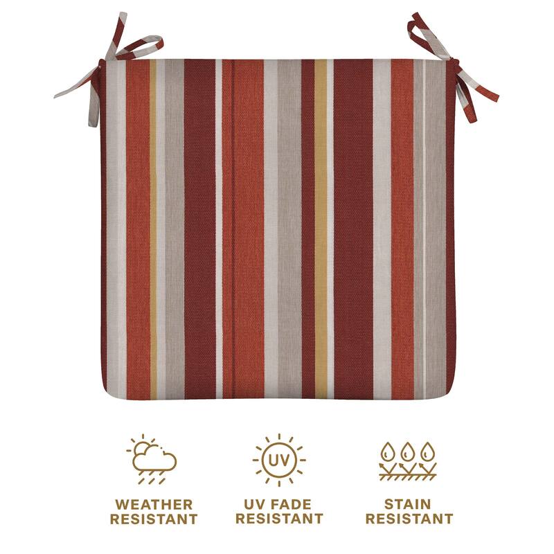 Outdoor Universal Seat Cushion (2-Pack) - 18" wide x 17.5" deep x 2.5" thick