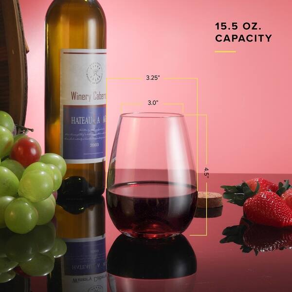 TABLE 12 15.5-Ounce Stemless Wine Glasses, Set of 6, Lead-Free Crystal,  Break Resistant - Bed Bath & Beyond - 36068567