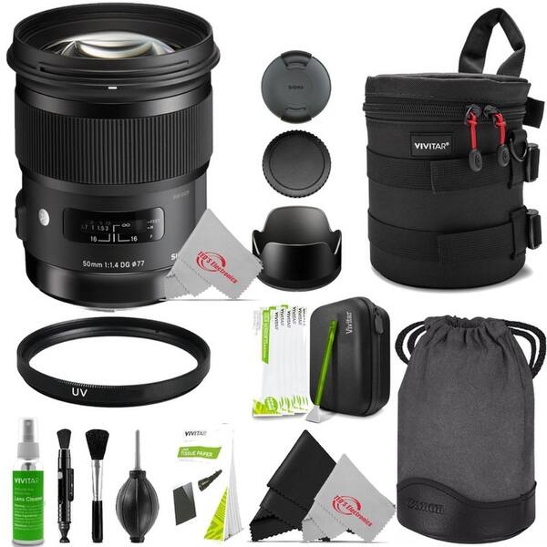 Sigma 50mm F 1 4 Dg Hsm Art Lens For Canon Ef Uv Filter Lens Pouch Professional Cleaning Kit On Sale Overstock
