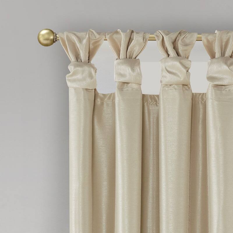 Twist Tab Total Blackout Window Curtain Panel Champagne 50x84" Blackout