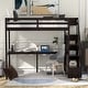preview thumbnail 1 of 24, Twin Size Loft Bed with Storage Staircase and Built-in Desk, Space-Saving Design, Solid Wood Frame Espresso