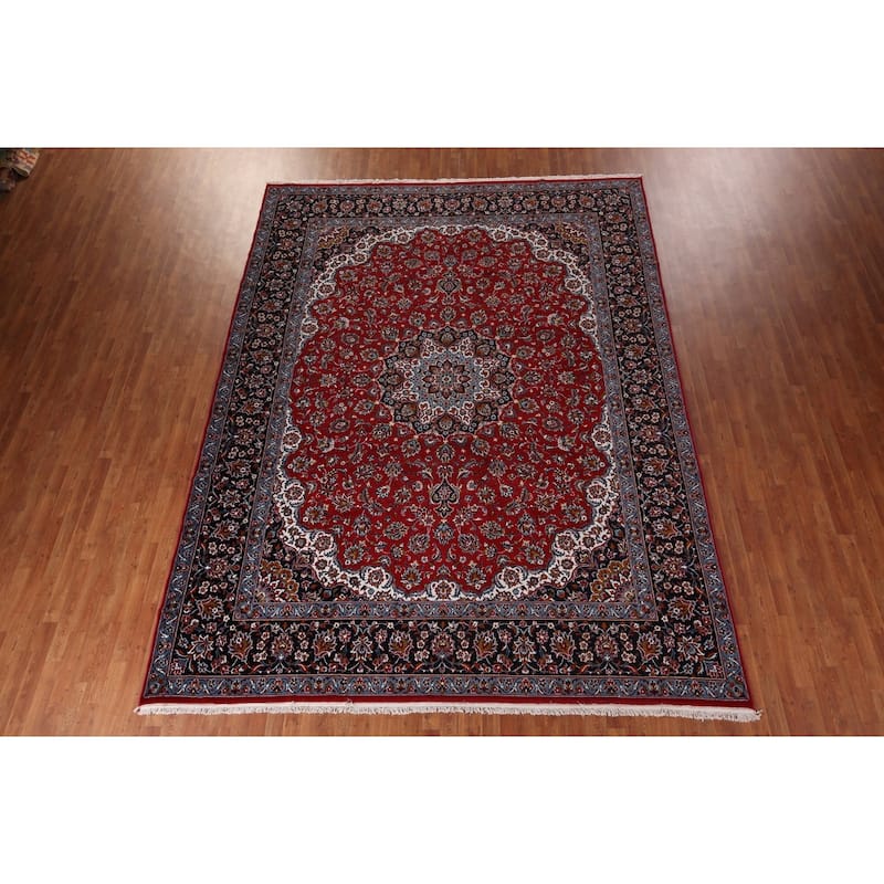 Traditional Kashan Turkish Area Rug Machine Made Carpet - 9'8" x 12'11"