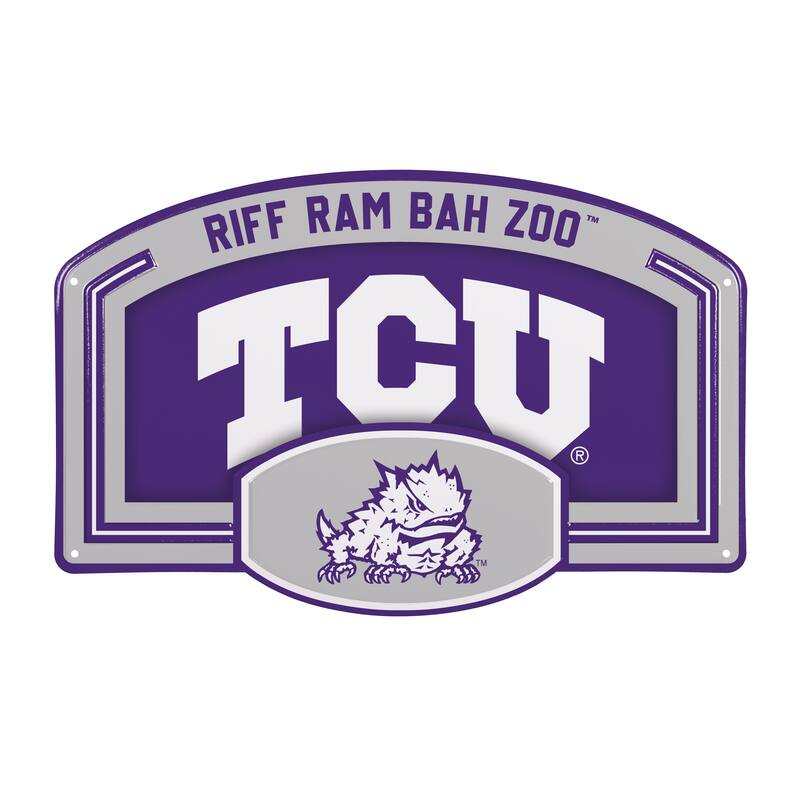 Texas Christian University Embossed Steel Wall Sign, 11" x 17"