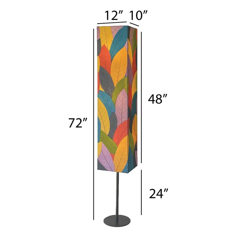 Eangee Handmade Sequoia Giant Floor Lamp, Cocoa Leaves Shade, 12 x 10 x 72 in. - 10 x 8 x 72