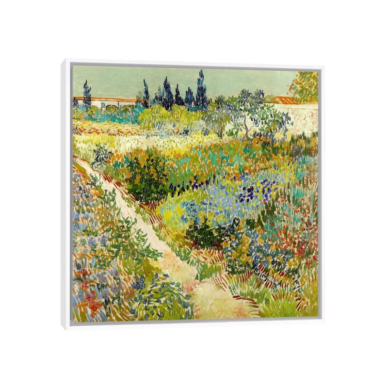 iCanvas "The Garden at Arles" by Vincent van Gogh Framed Canvas Print - White - 12x12