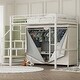 preview thumbnail 2 of 5, Full Size Metal Loft Bed with Wardrobe and Storage Shelves