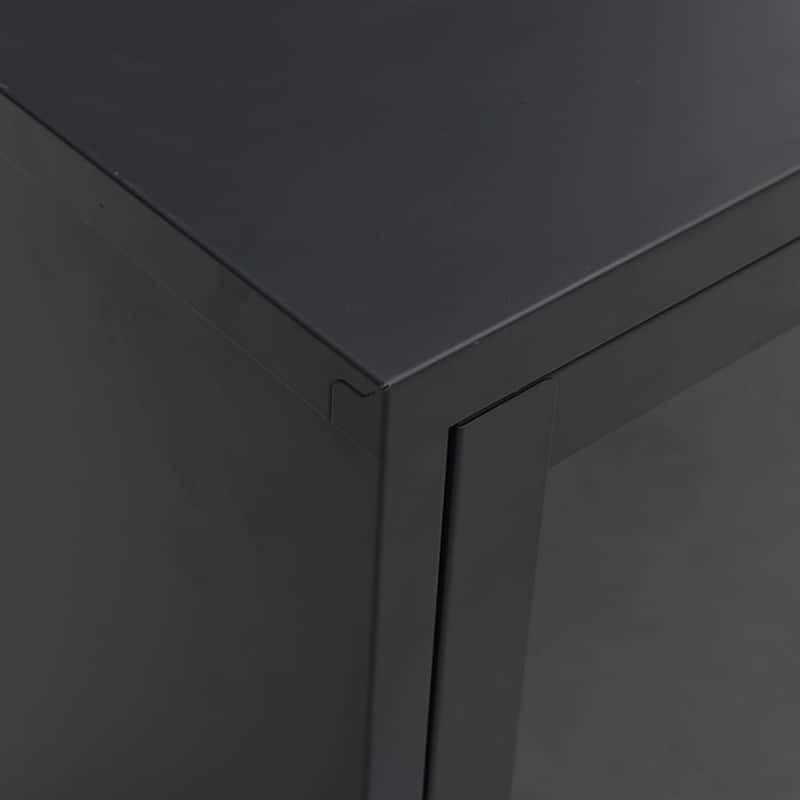 vidaXL TV Cabinet Black 41.3"x13.7"x20.4" Steel and Glass - 41.3" x 13.7" x 20.4" - 41.3" x 13.7" x 20.4"
