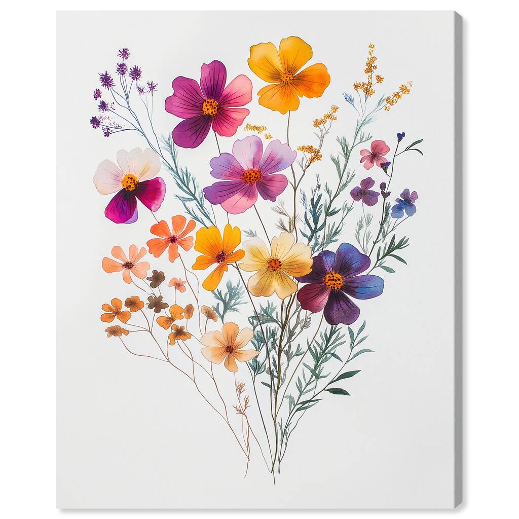 Watercolor Wildflower Canvas by Art Remedy, Gallery Wrapped